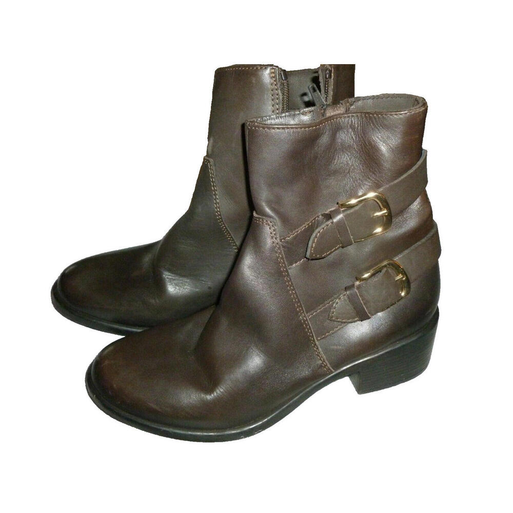 NWOB NEW Emanuele‎ Crasto Brown Leather Made in Italy Ankle Boots sz 38 US 7.5